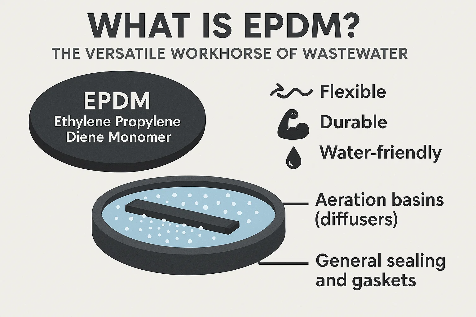 EPDM vs. PTFE -kalvot: Kattava opas jäteveden käsittelyyn